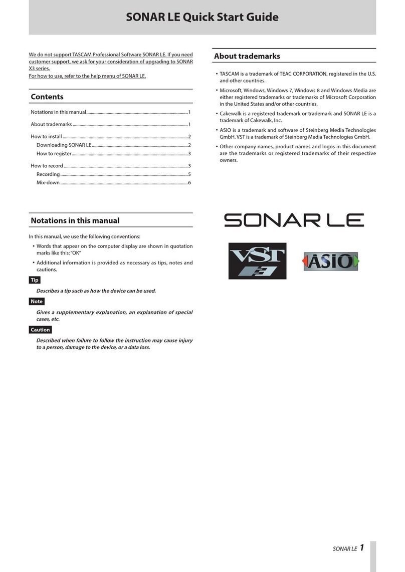 CAKEWALK sonar le User manual