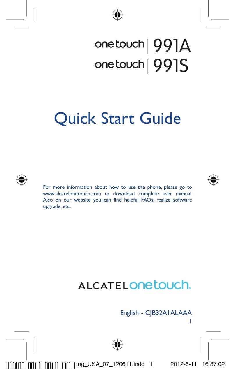 Alcatel onetouch pixi pulsar 991A quick start guide