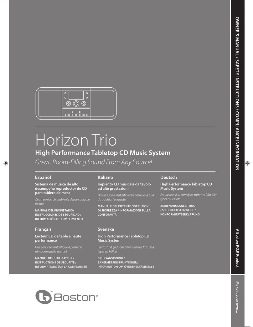 Boston Horizon Trio owner's manual