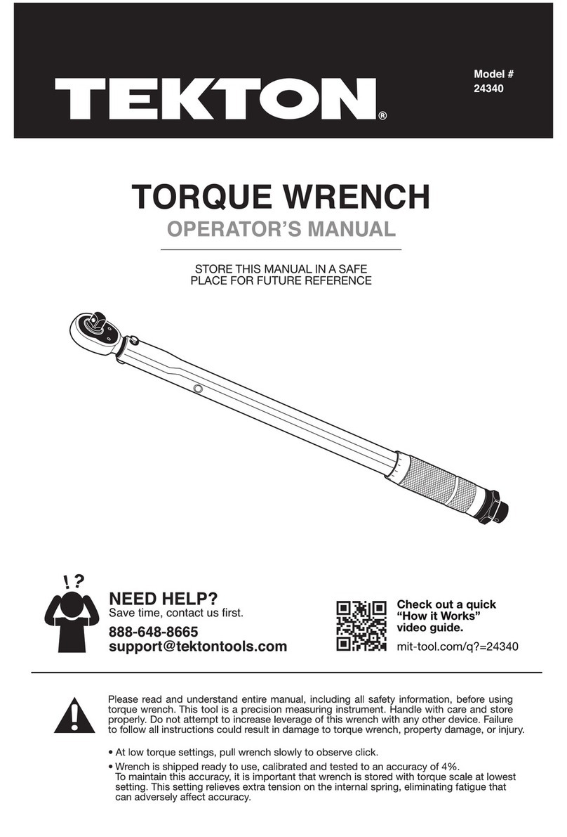 tekton 24340 Operator's manual