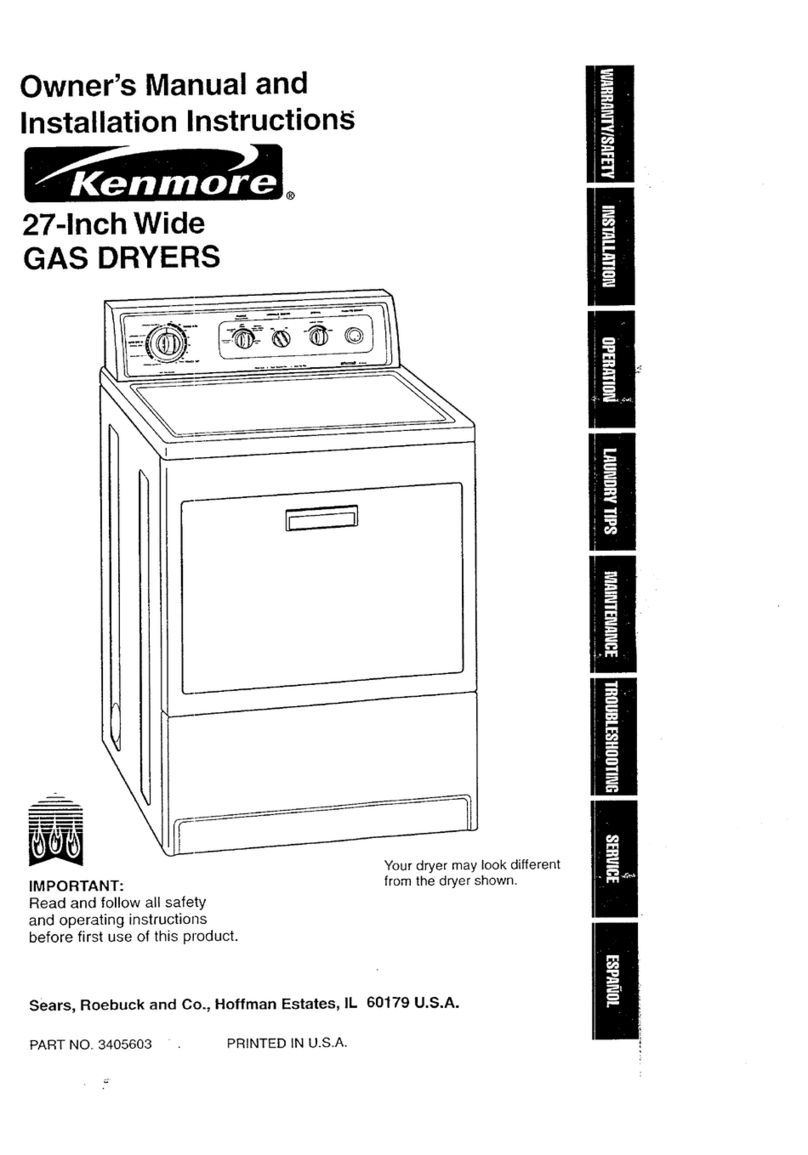Kenmore 90 Series Gas Operating instructions