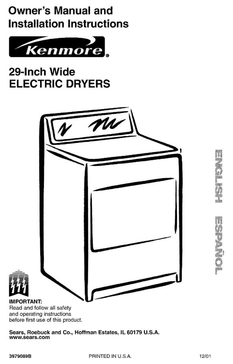 Kenmore 90 Series Electric Operating instructions