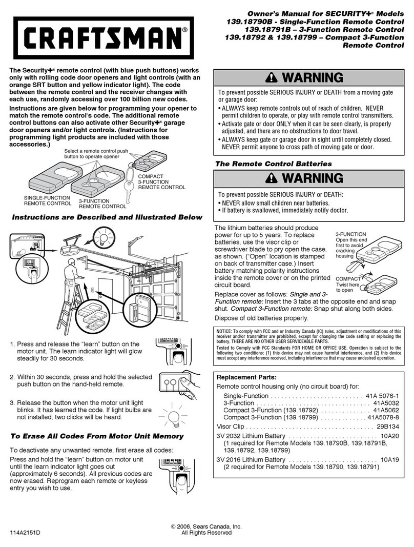 Crafstman 139.18790B owner's manual