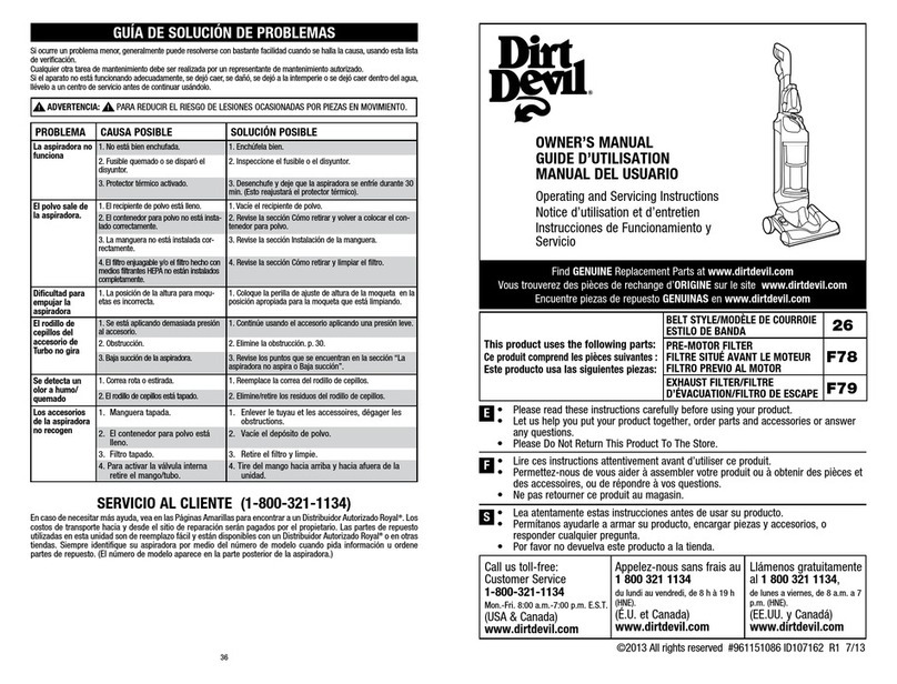 Dirt Devil UD70250 User manual