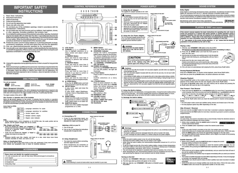 Audiovox PVS6360 User manual