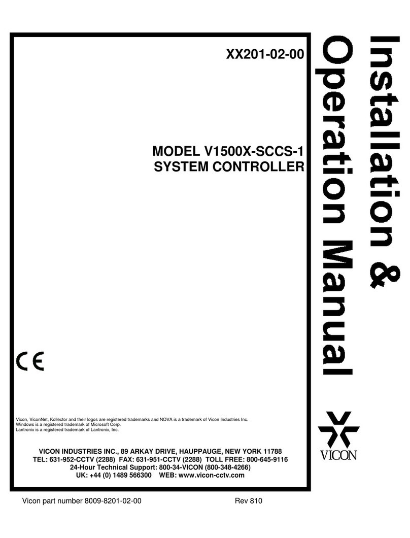 Vicon v1500x sccs 1 Installation & operation manual