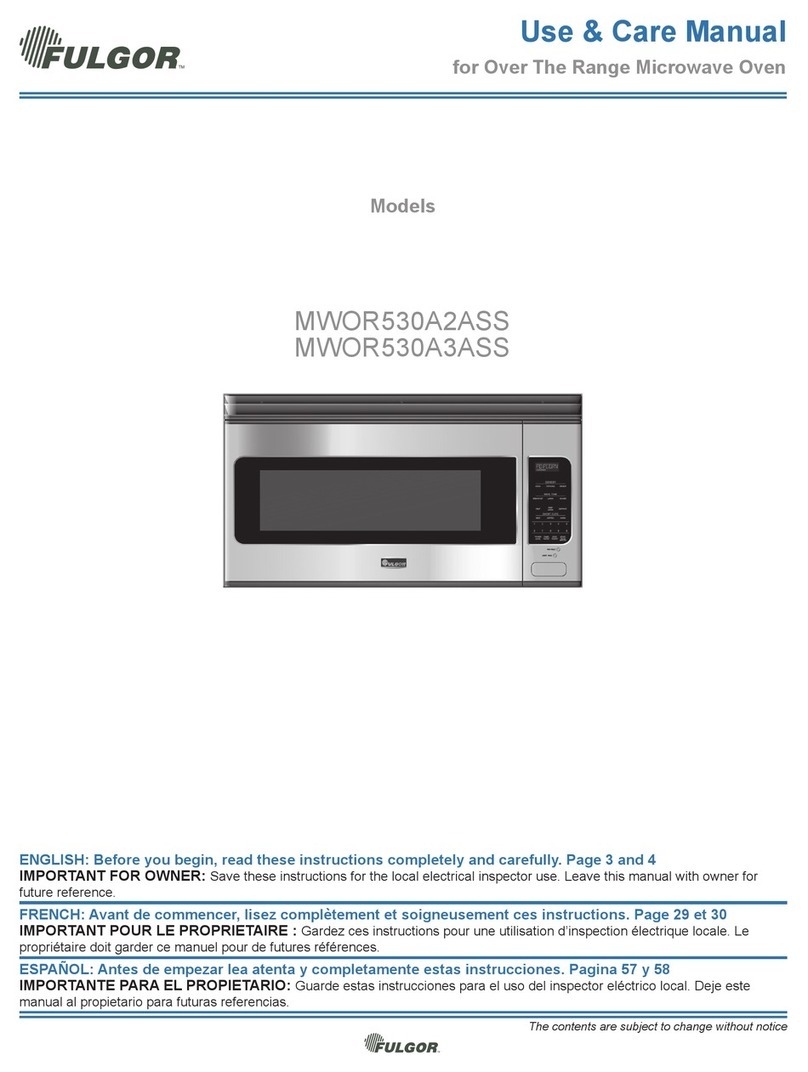FULGOR MWOR530A2ASS use and care manual