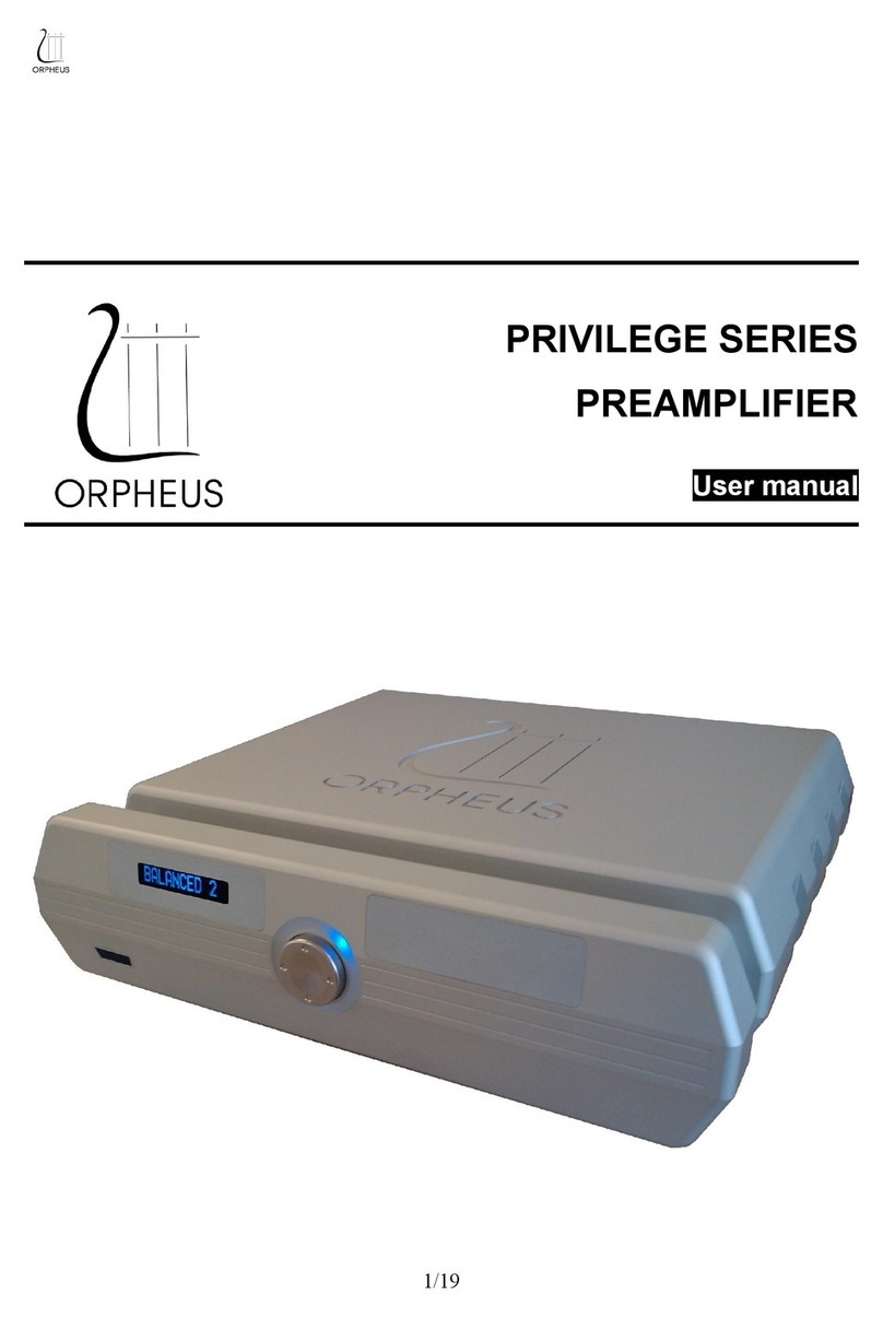 ORPHEUS PRIVILEGE SERIES User manual