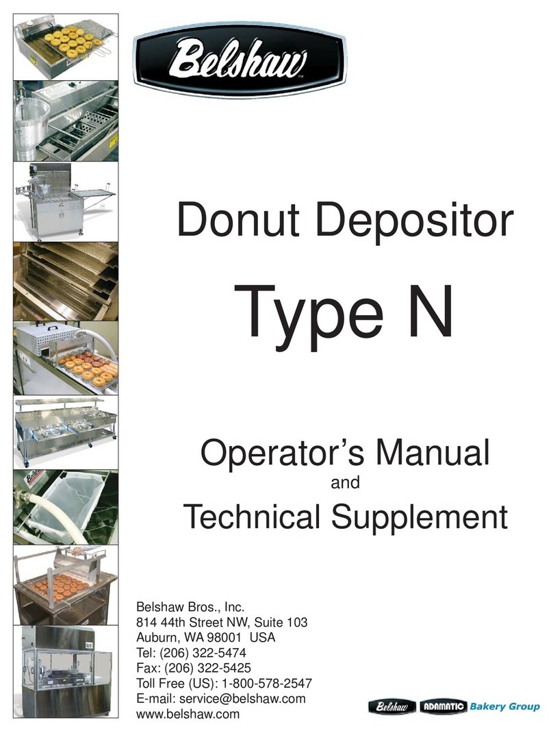 Belshaw Brothers Donut Depositor N Series Operator's manual