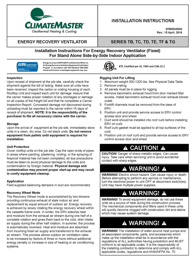 ClimateMaster TB SERIES User manual
