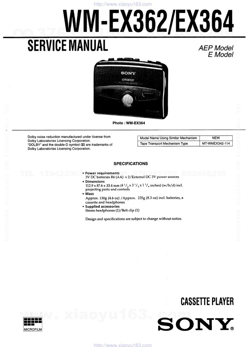 Sony Walkman WM-EX362 User manual