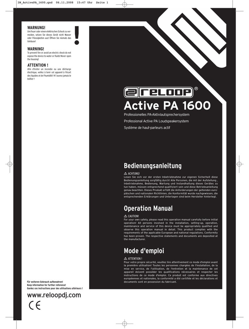 Reloop Active PA 1600 Operation manual