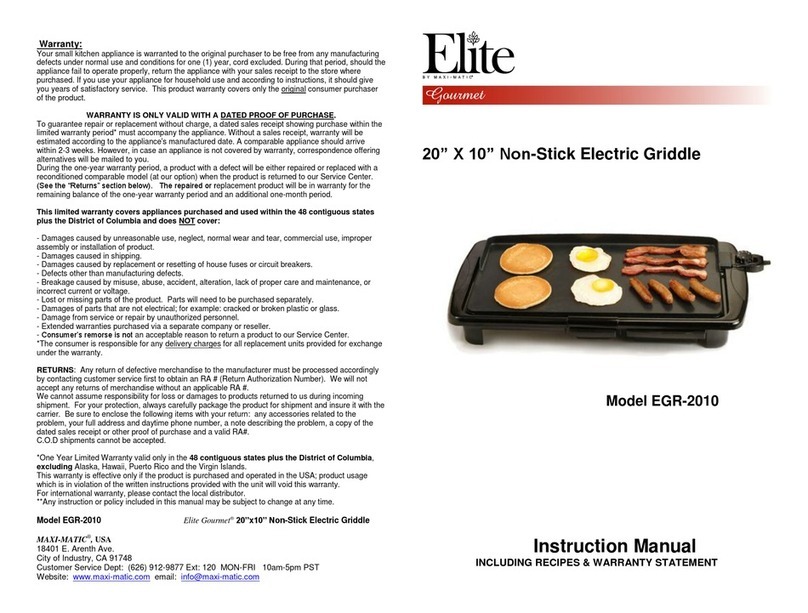 Elite EGR-2010 instruction manual