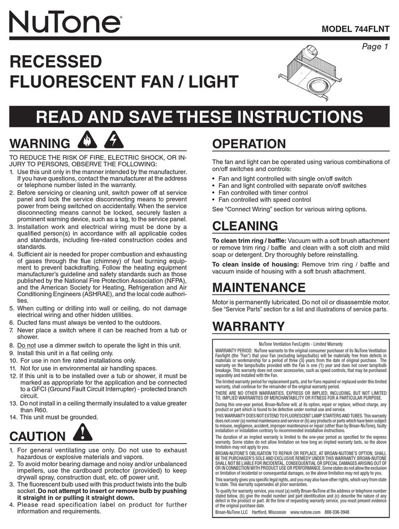 NuTone 744FLNT instructions