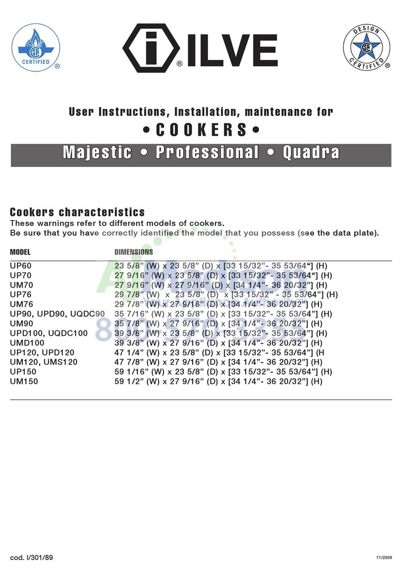 ILVE UP60 User instructions, installation, maintenance