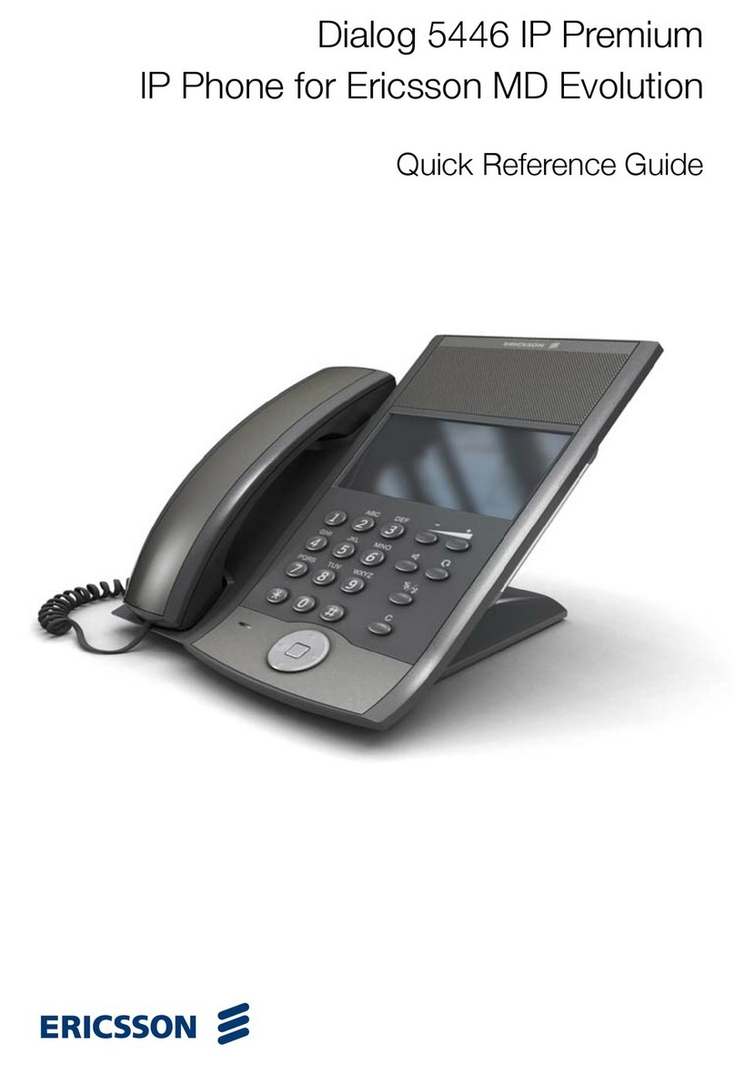 Ericsson Dialog 5446 Quick reference guide
