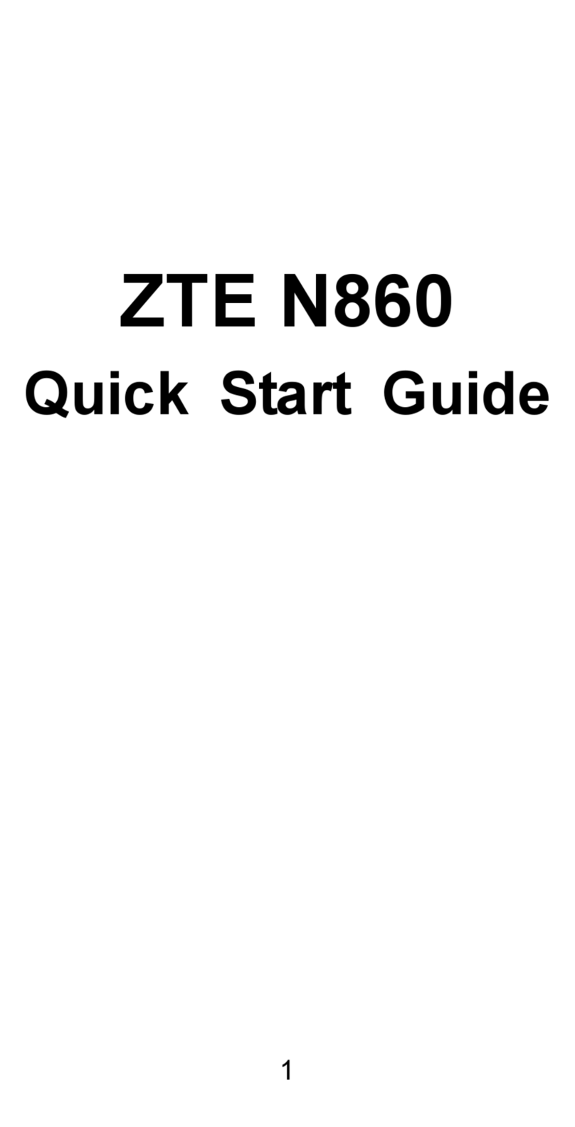 Zte N860 User manual