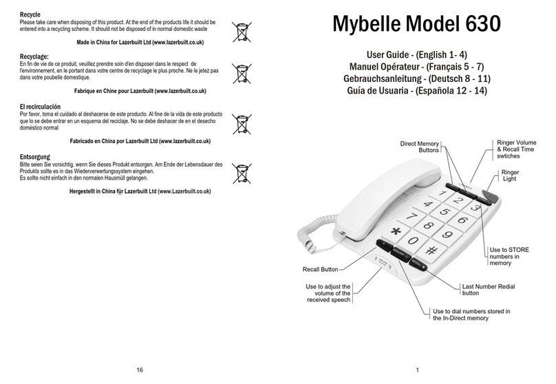 Mybelle 630 user guide