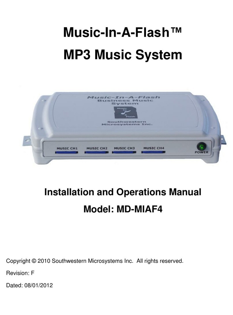 Southwestern Microsystems Music-In-A-Flash MD-MIAF4 Installation and operation manual Southwestern Microsystems Music-In-A-Flash MD-MIAF4 Installation and operation manual