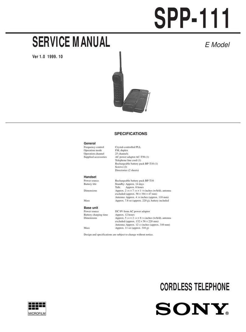 Sony SPP-111 - Cordless Phone Page Service manual