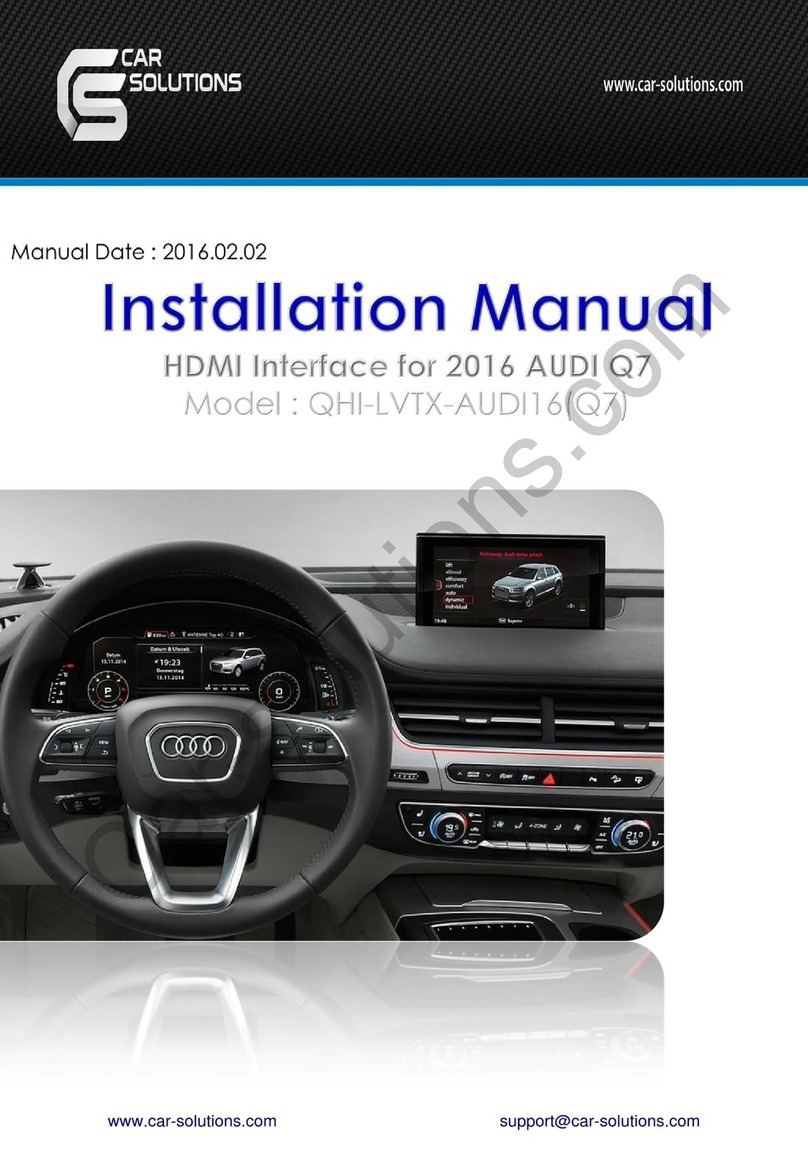 Car Solutions QHI-LVTX-AUDI16 (Q7) installation manual
