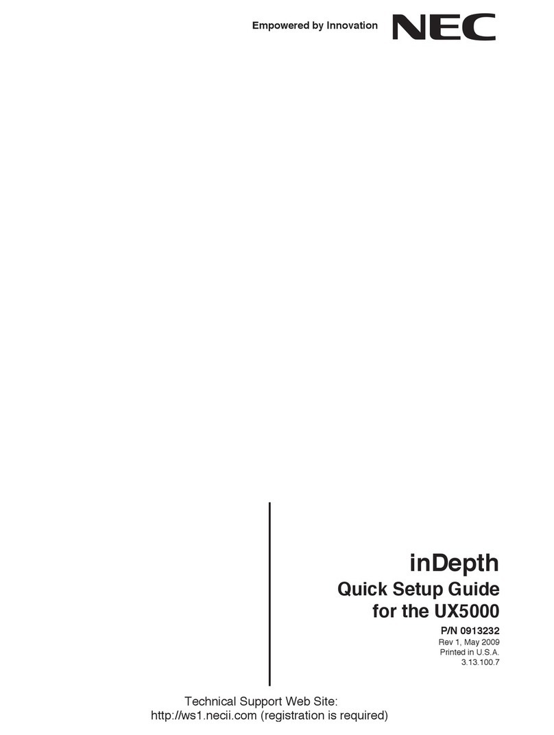 NEC UX5000 Quick setup guide