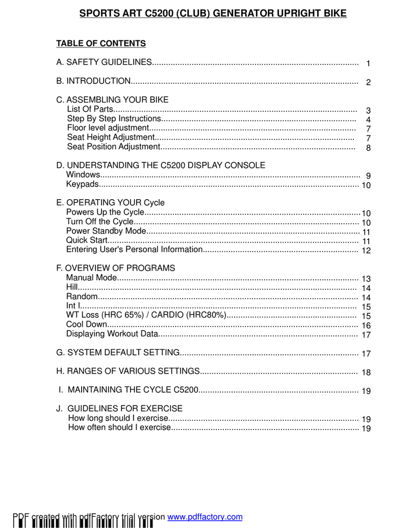 SPORTS ART C5200 user manual