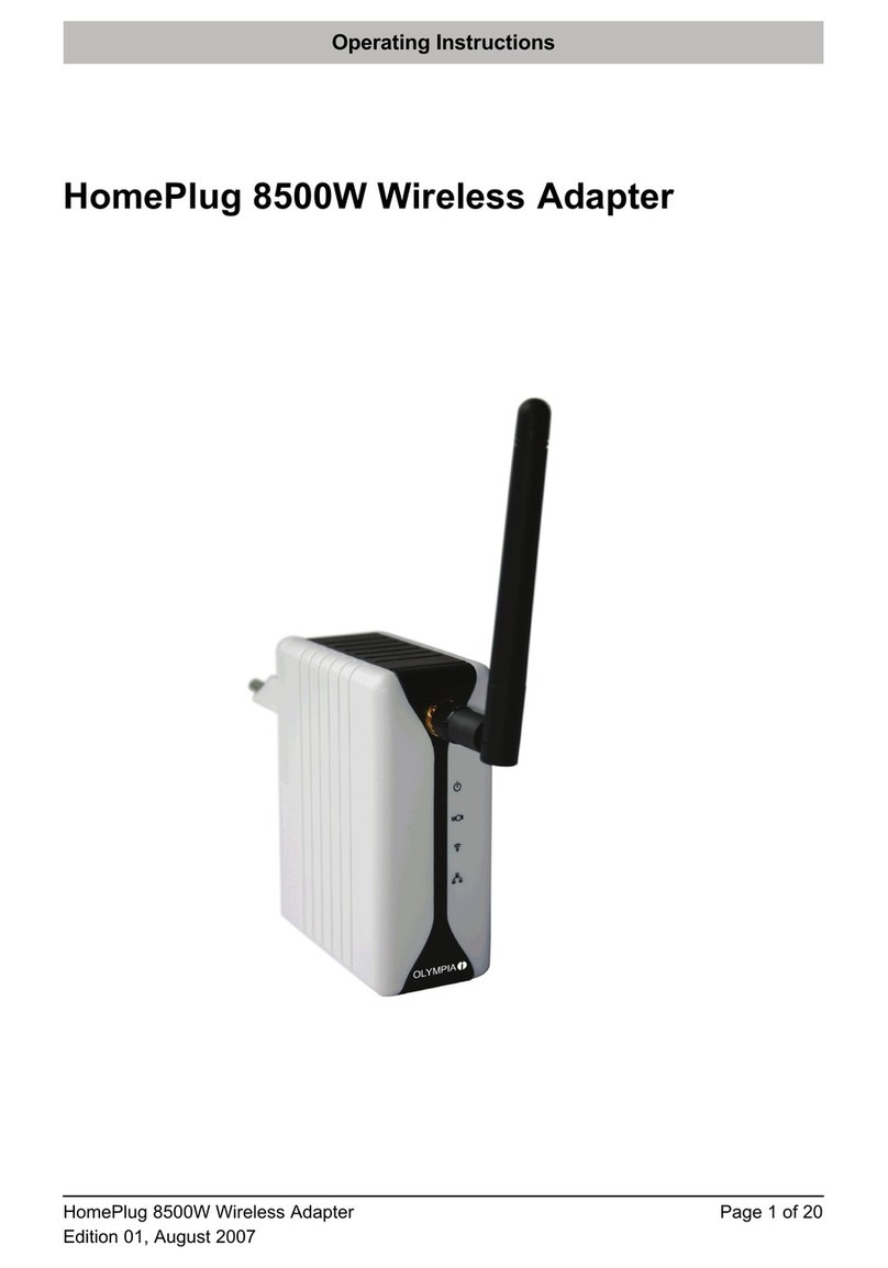 HomePlug 8500w Operating	 instruction