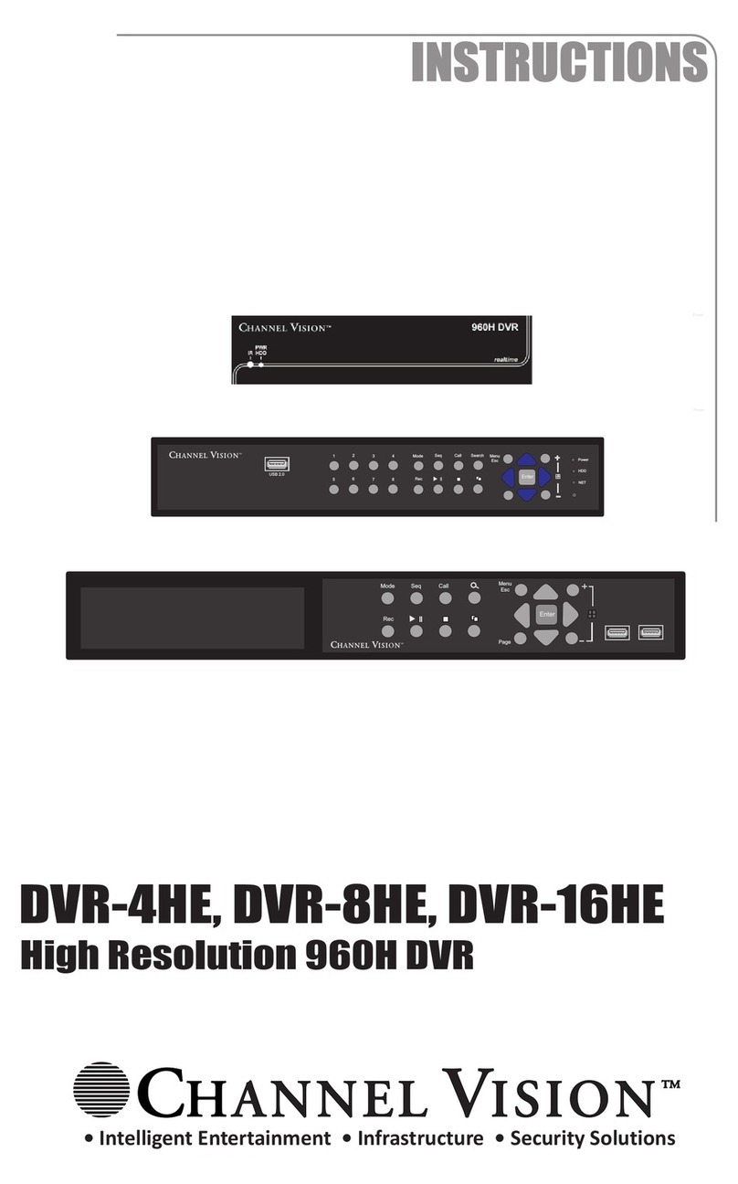 Channel Vision DVR-4HE User manual Channel Vision DVR-4HE User manual