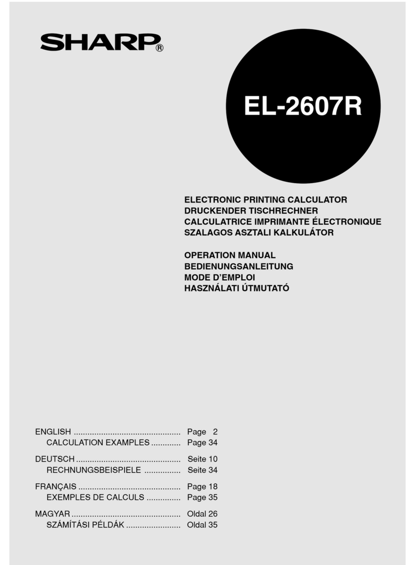 Sharp EL-2607R Operation manual