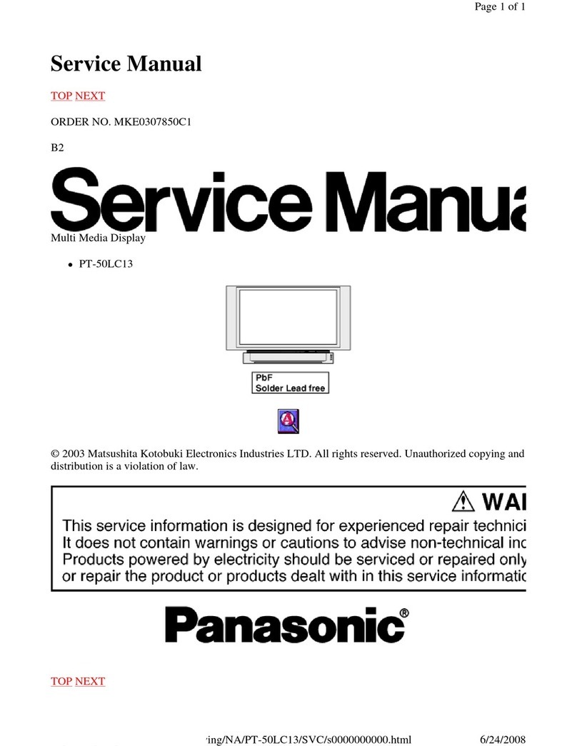 Panasonic PT-50LC13 - 50" Rear Projection TV User manual