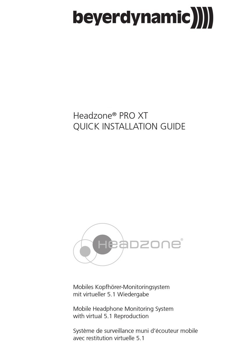 Beyerdynamic Headzone PRO XT Quick installation guide