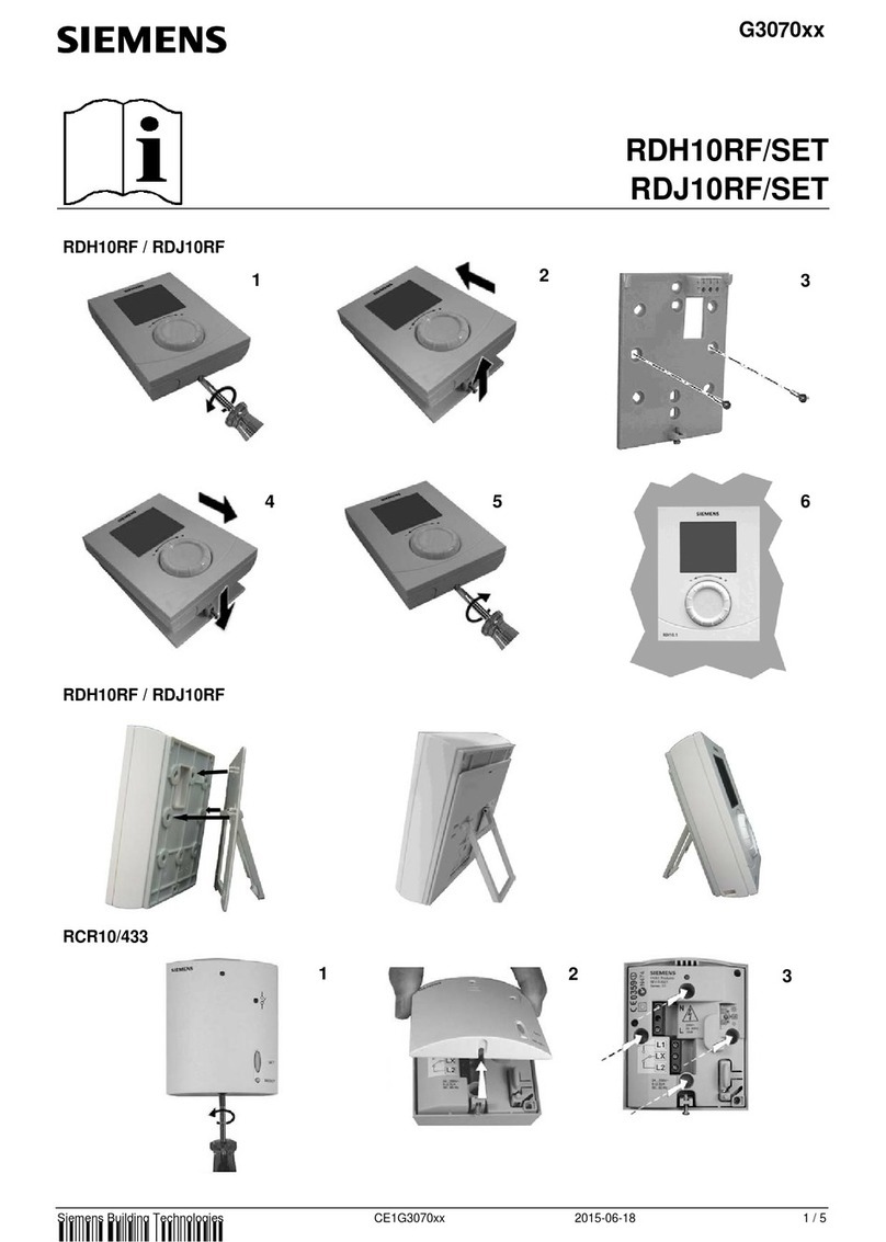 Siemens RDH10RF Quick start guide