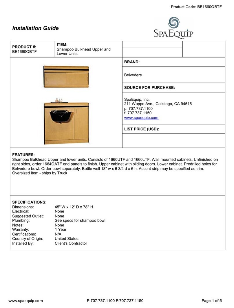 SpaEquip BE1660QBTF Installation instruction