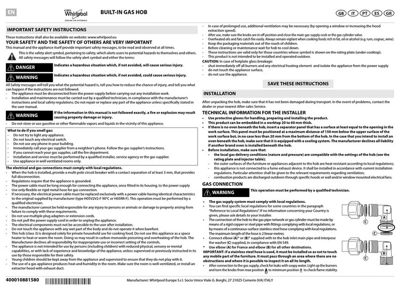 Whirlpool WHGOF7523SB User manual Whirlpool WHGOF7523SB User manual