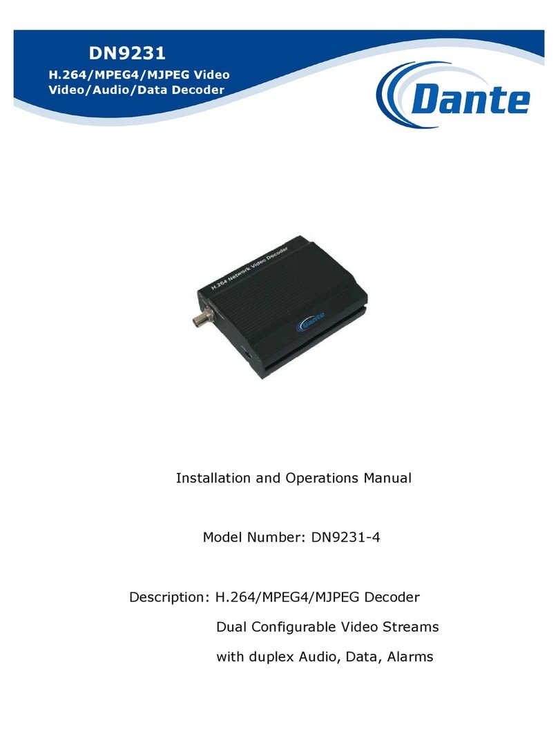 Dante DN9231-4 Installation and operation manual