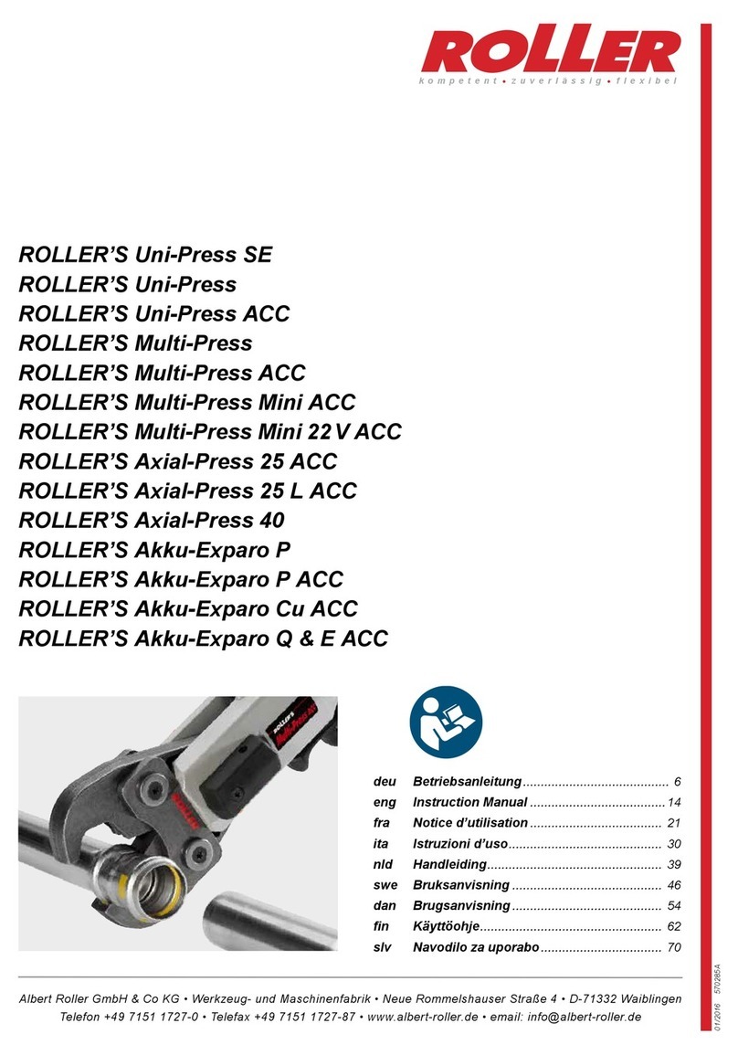 Roller uni-press se User manual