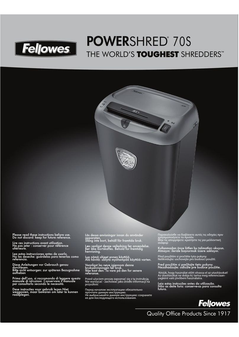 Fellowes POWERSHRED 70S instructions