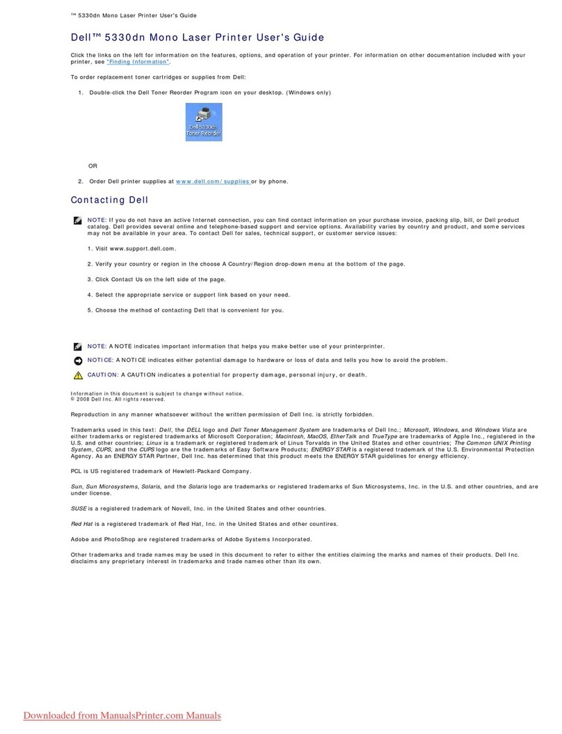 Dell 5330dn - Workgroup Laser Printer B/W User manual