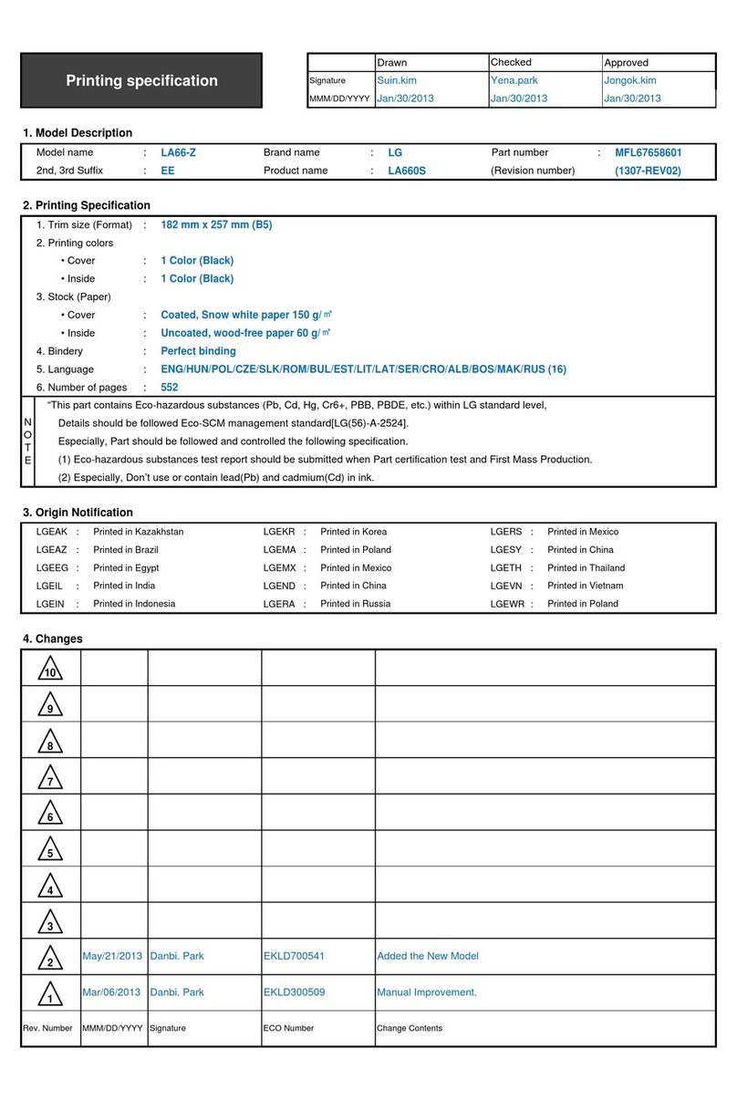 LG LA62 Series User manual