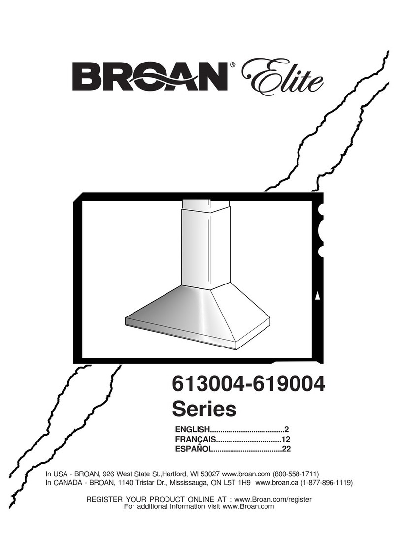 Broan 613004 Series instructions