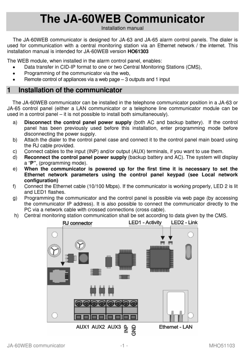 jablotron JA-60WEB User manual