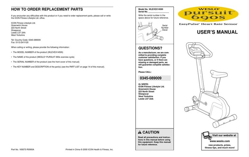 Weslo Pursuit 690s user manual