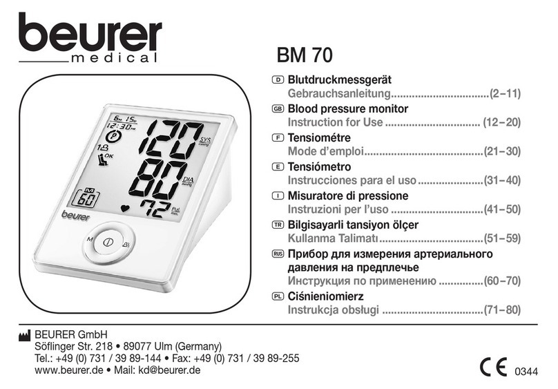 Beurer BM 70 User manual Beurer BM 70 User manual