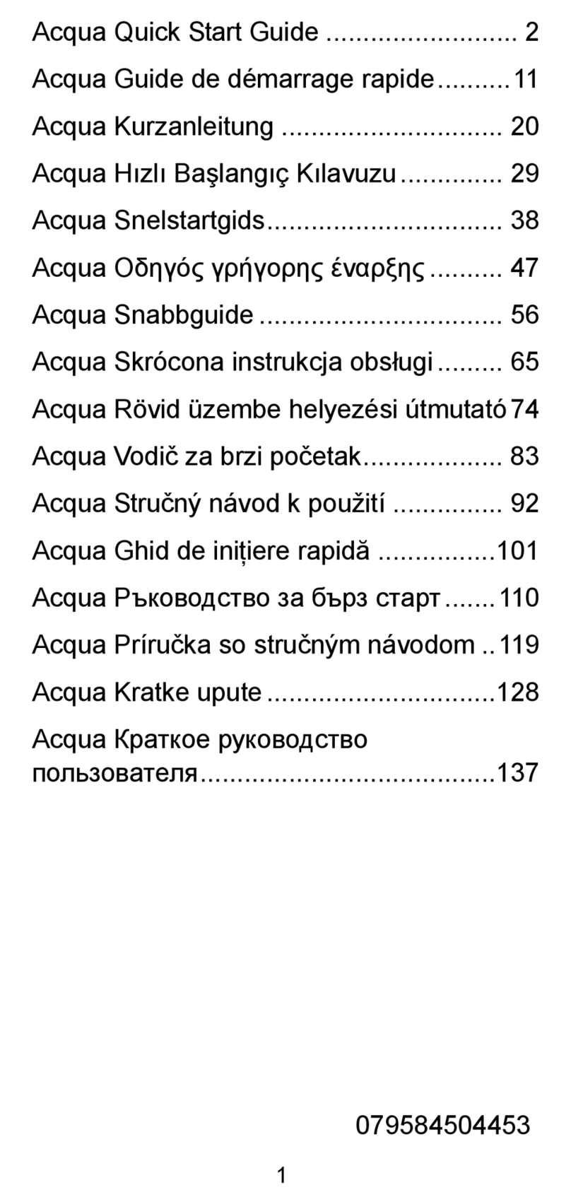 Zte Acqua quick start guide