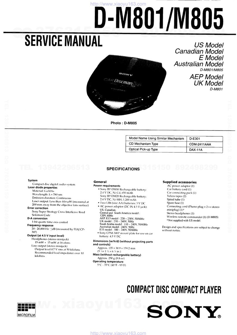 Sony DISCMAN D-M801 User manual