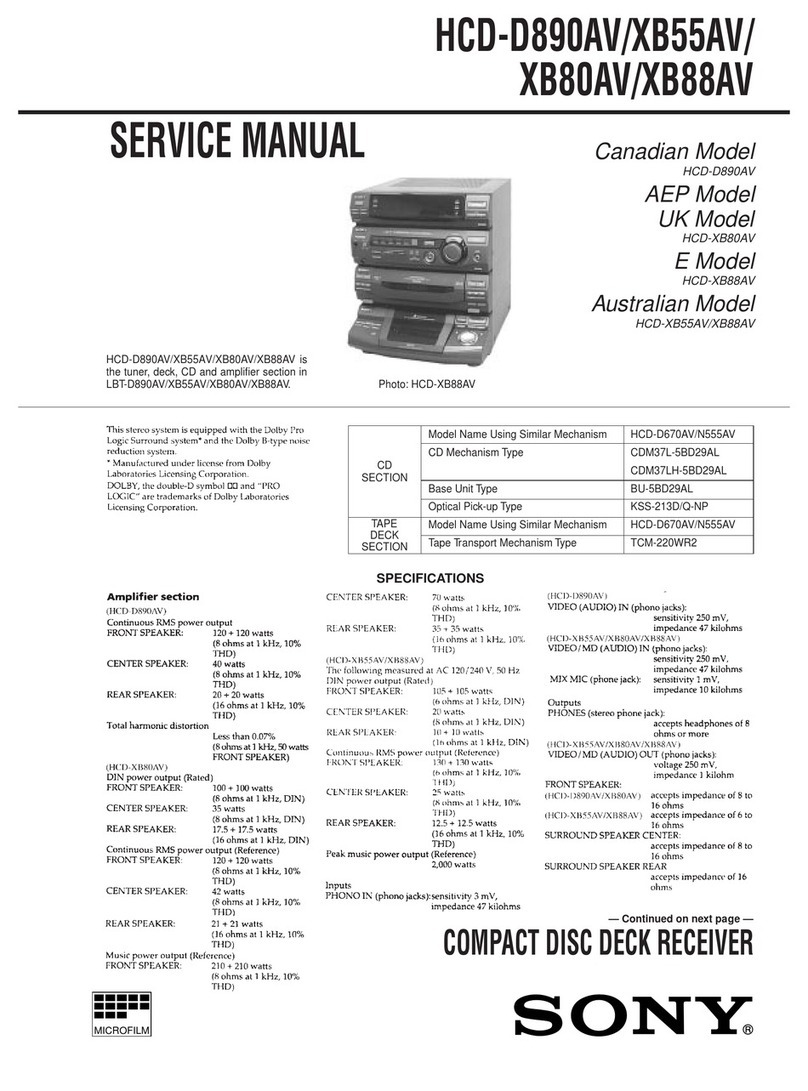 Sony HCD-D890AV User manual