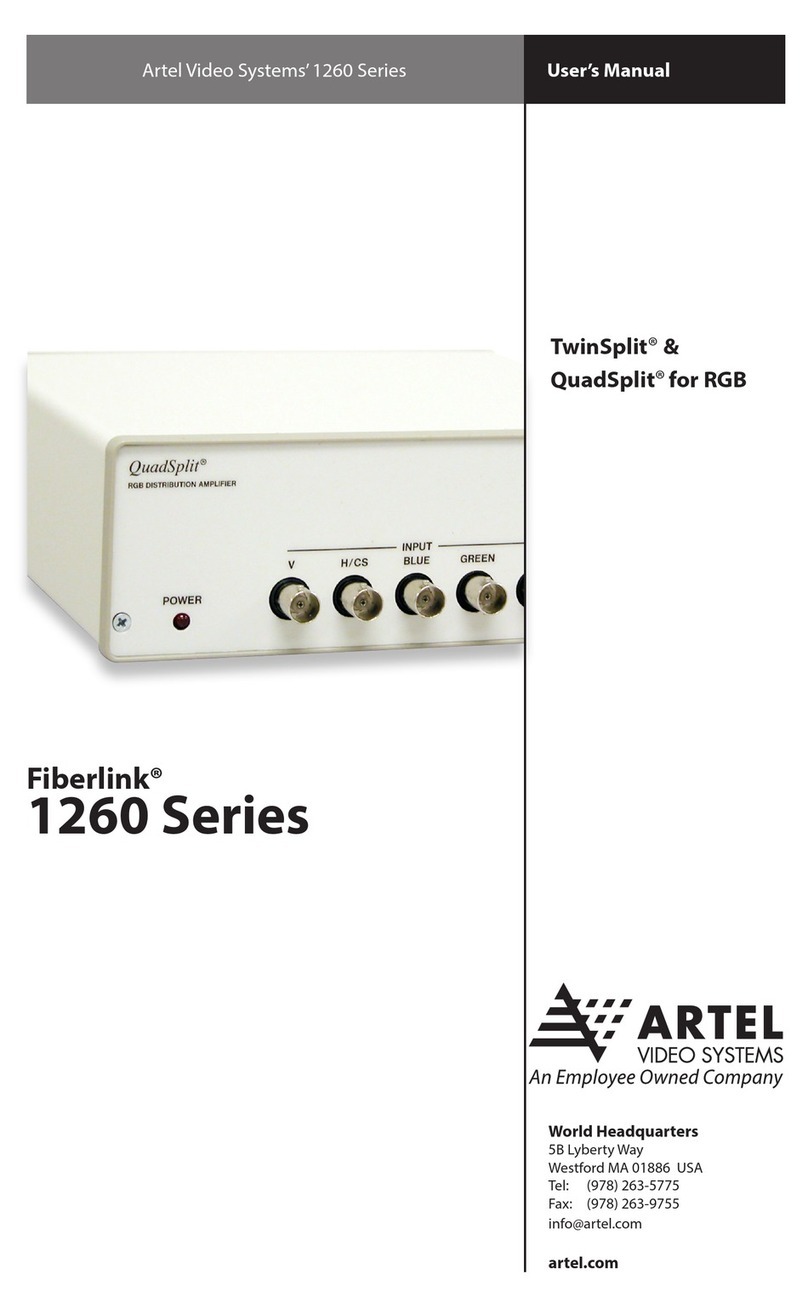 Artel fiberlink 1260 series user manual