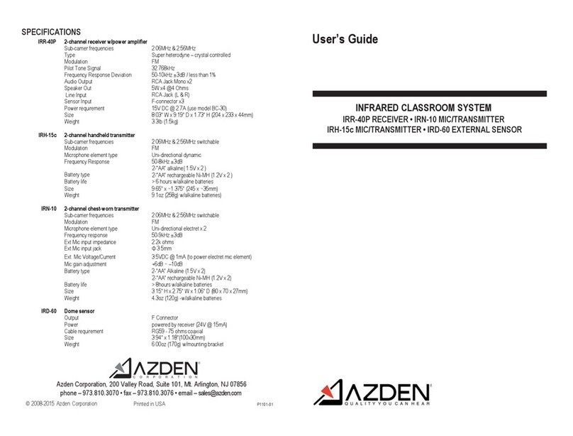 Azden IRH-15C user guide