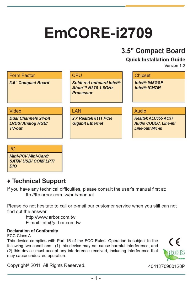 ROHS EmCORE-i2709 Quick installation guide